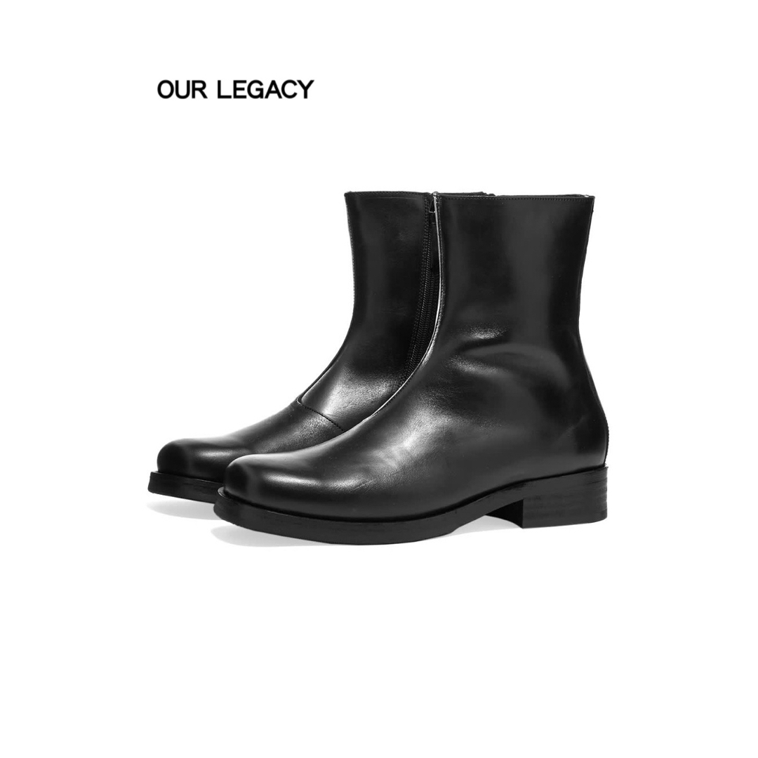 最新23SS OUR LEGACY LEATHER BOOTS SIDE ZIP