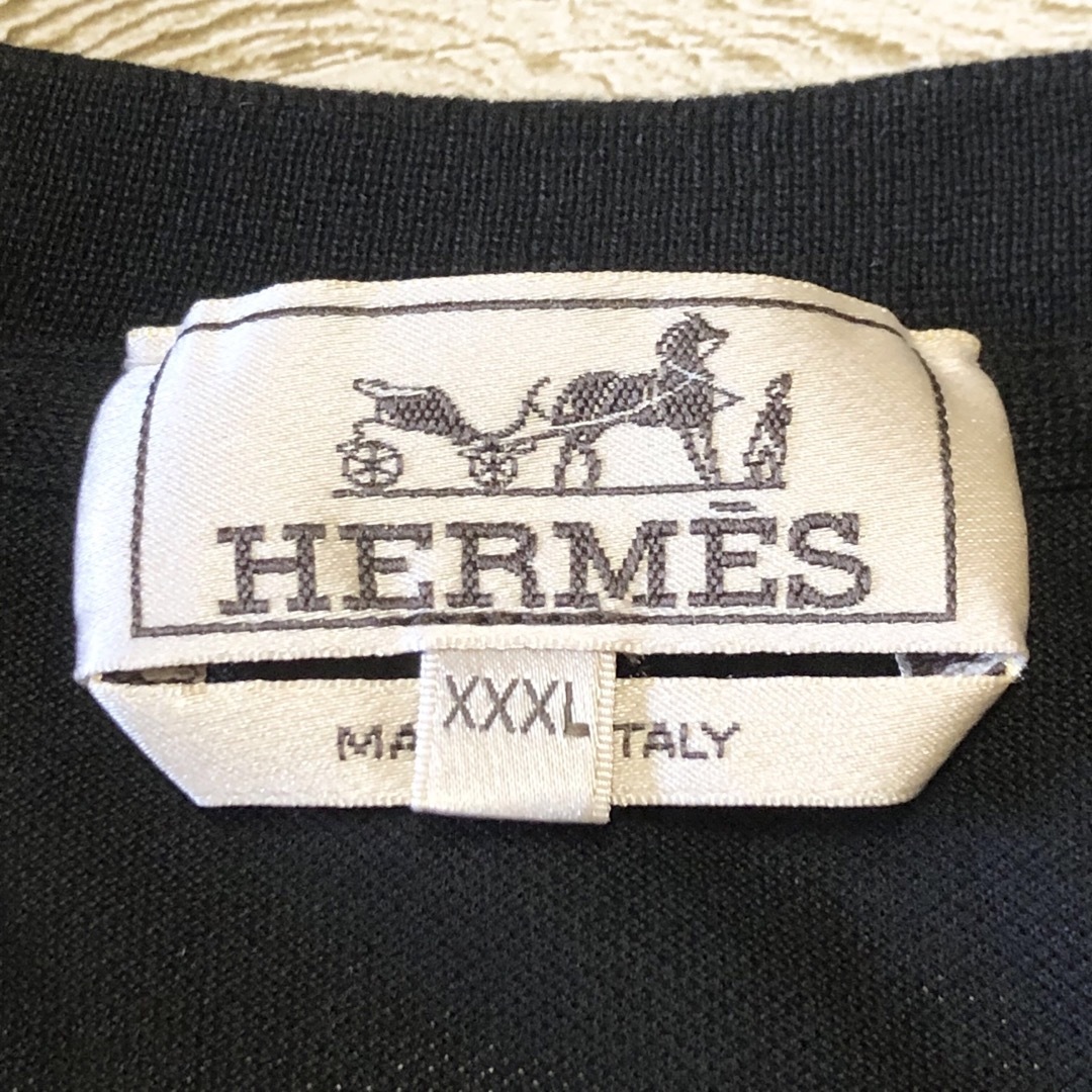 Hermes - HERMES エルメス tシャツ H刺繍入り 鹿の子 大きめ 美品の