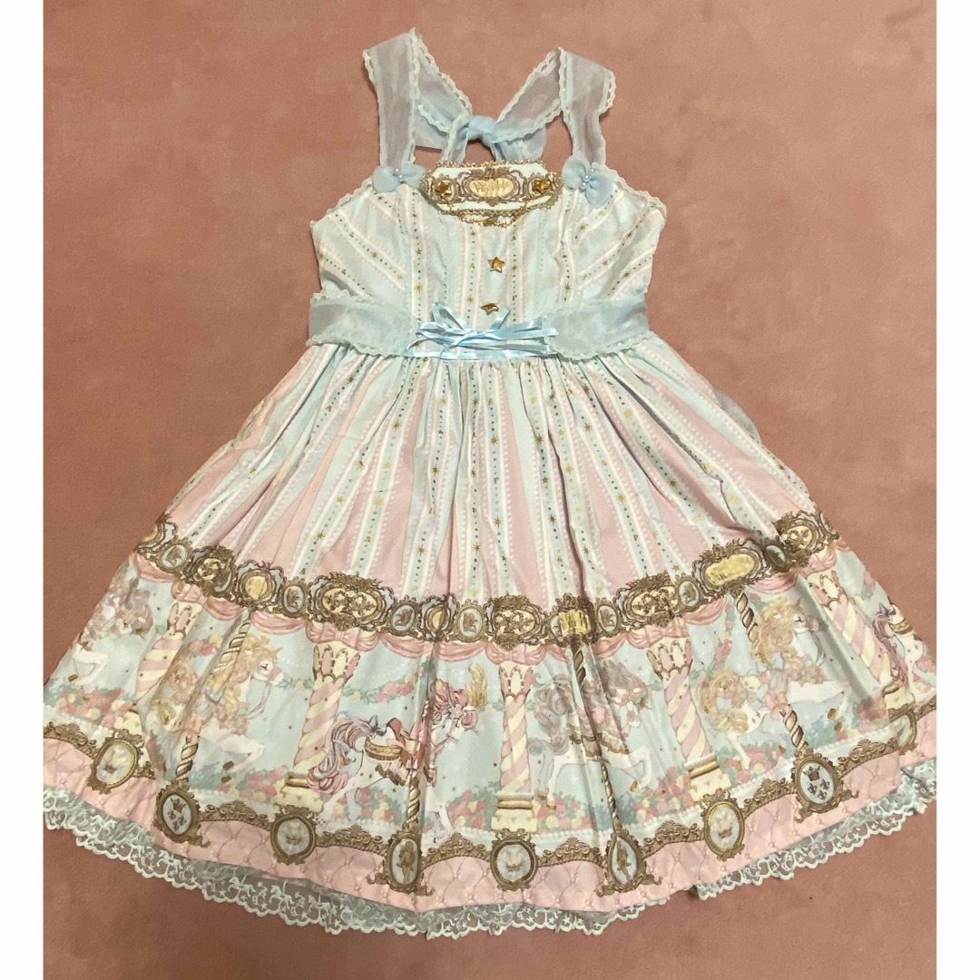 ひざ丈ワンピースAngelic Pretty ドリームドロップJSK サックス　新品