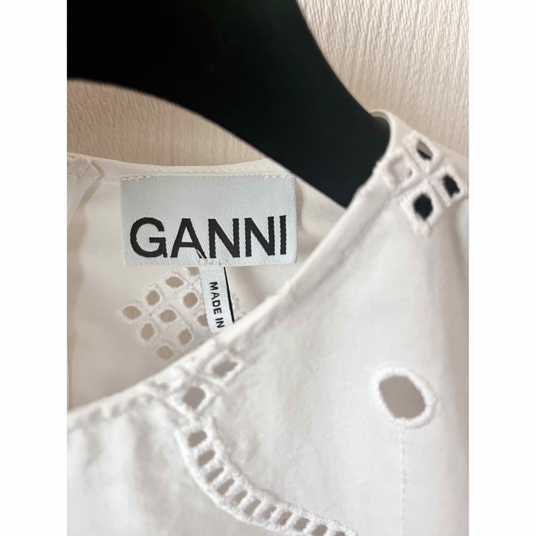 GANNI ガニー☆ボリュームスリーブカットワークレースブラウス 5