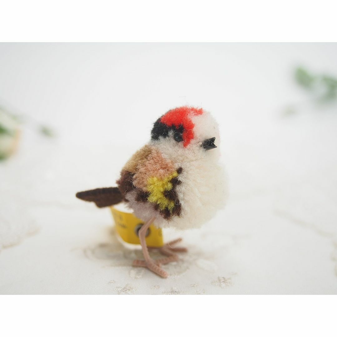 シュタイフ★Woolen Bird 4cm ID完品★ぽんぽんバード/アカゲラ風