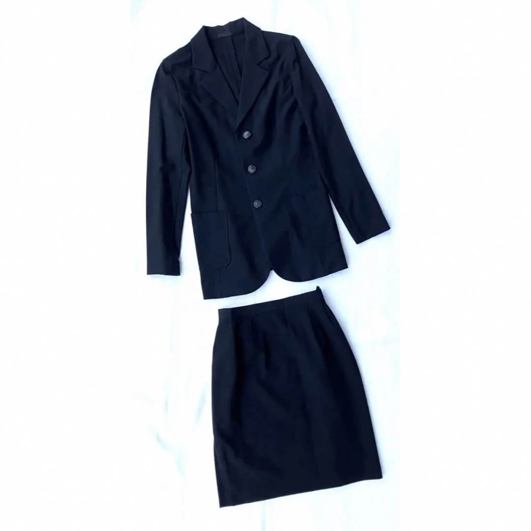 gaminerie(ギャミヌリィ)のgaminerie ギャミヌリィ スカートスーツ セットアップ 濃紺 レディースのフォーマル/ドレス(スーツ)の商品写真