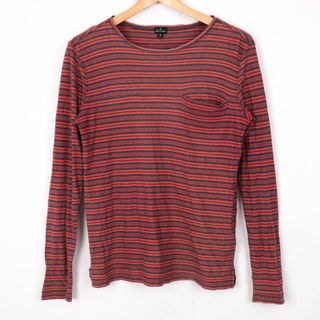 ポールスミス(Paul Smith)のポールスミス Tシャツ 長袖 カットソー ボーダー ラウンドネック ウール混 トップス 日本製 レディース Sサイズ レッド Paul Smith(Tシャツ(長袖/七分))