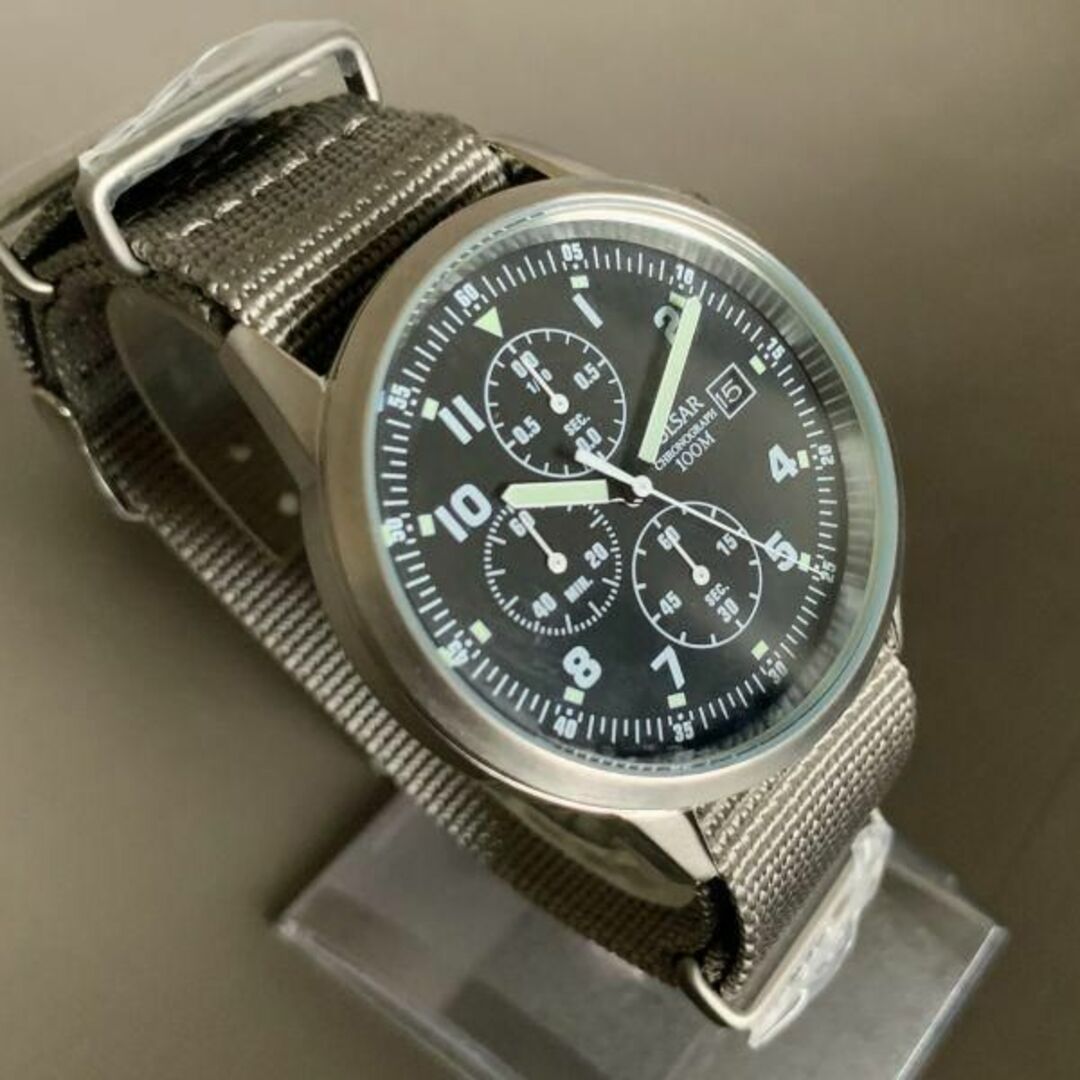 新品】セイコー パルサー☆SEIKO クロノグラフ メンズ腕時計 - 腕時計