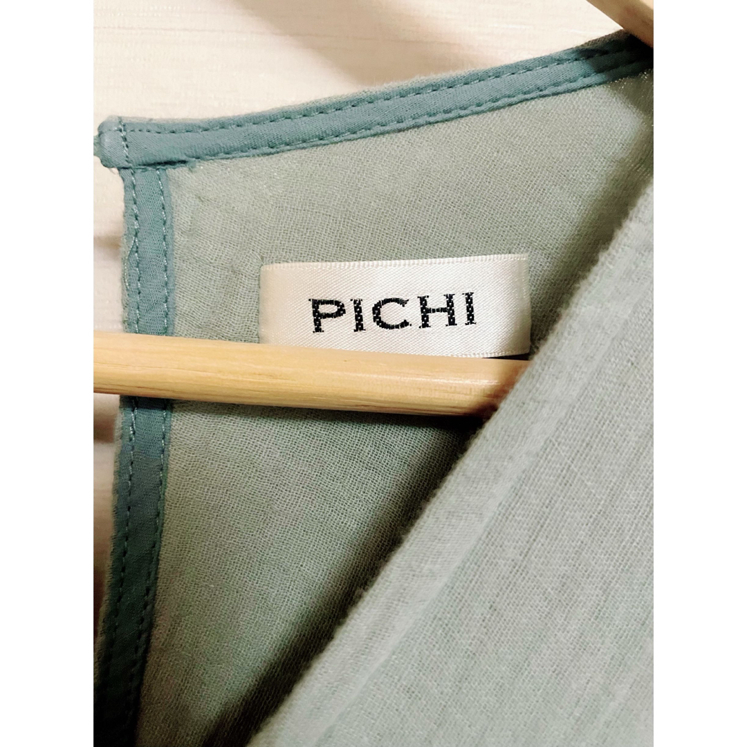 PICHI - 【PICHI】ガーゼ素材Vネックロングワンピースの通販 by ...