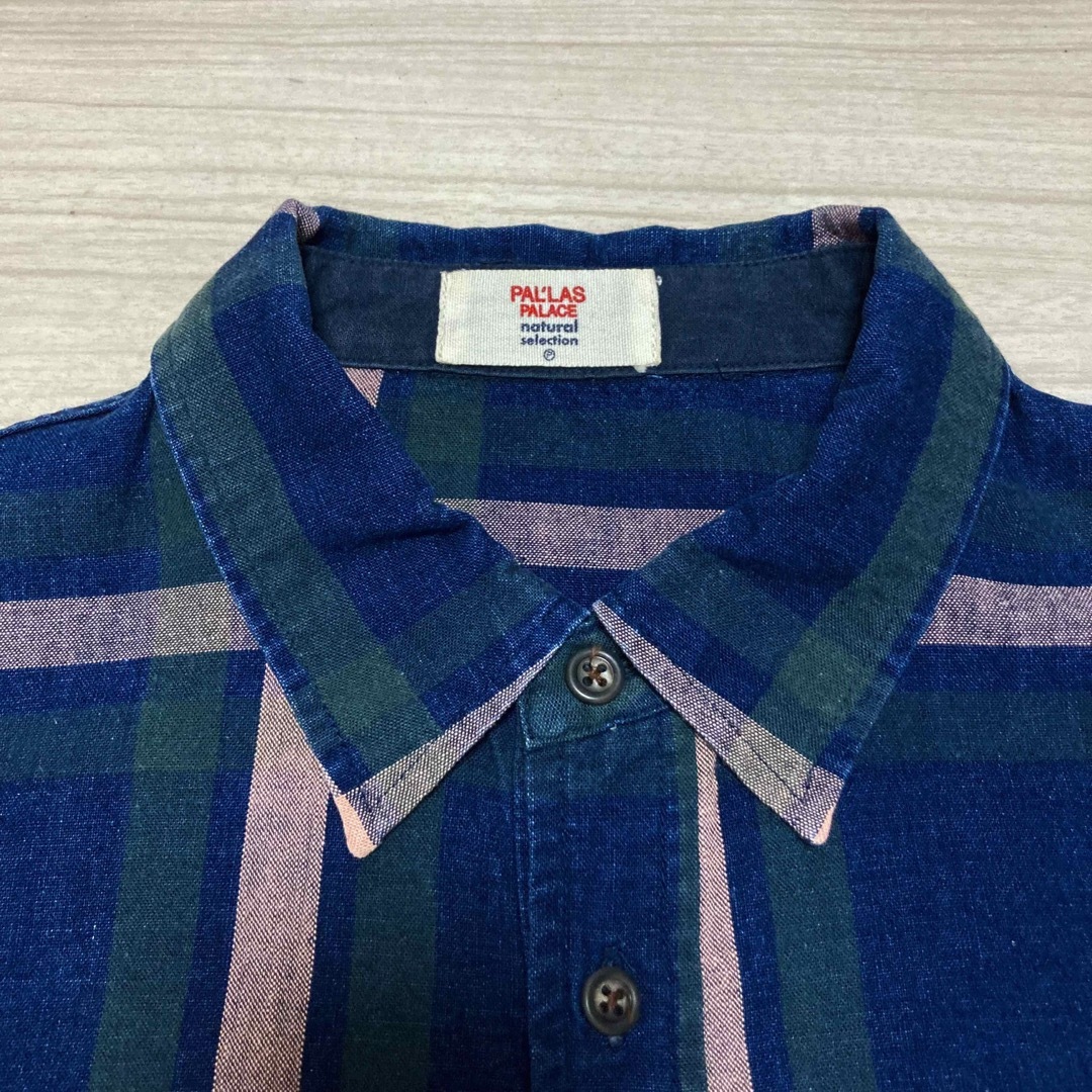 パラスパレス☆コットン シャンブレー ロングシャツ＊インディゴ ブルー 日本製