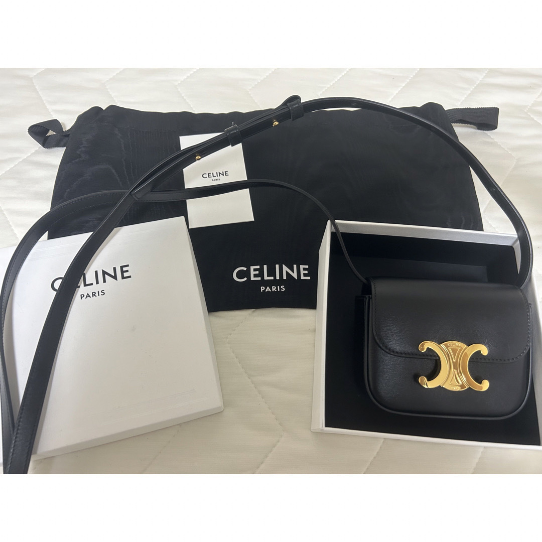 celine - CELINE ミニトリオンフ シャイニーカーフスキンの通販 by m's
