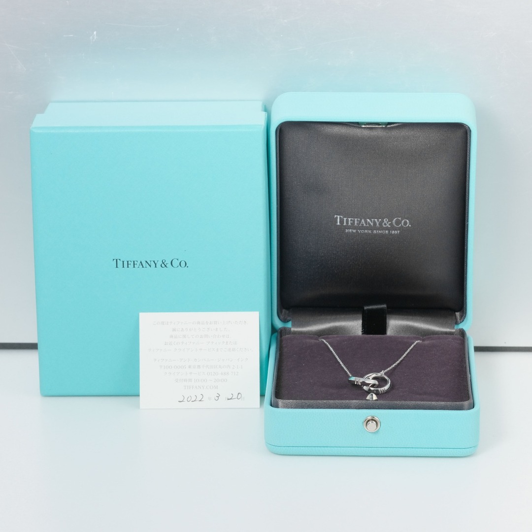 【TIFFANY&Co.】ティファニー アトラス Xクローズド インターロッキング 6.0g K18ホワイトゴールド レディース ネックレス41cm46cmモチーフサイズ