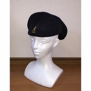 カンゴール(KANGOL)のXL 美品 KANGOL ハンチングキャップ ブラック 黒 カンゴール ベレー帽(ハンチング/ベレー帽)