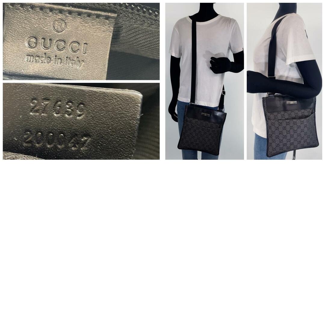 GUCCI グッチ GG柄 ブラック 黒 シルバー金具 GGキャンバス GUCCI グッチ GG柄 ブラック 黒 シルバー金具 GGキャンバス