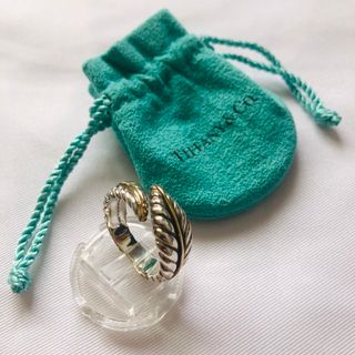 ティファニー(Tiffany & Co.)の中古 美品 ティファニー コンビ リング 指輪 リーフ 葉 14号 男女兼用(リング(指輪))