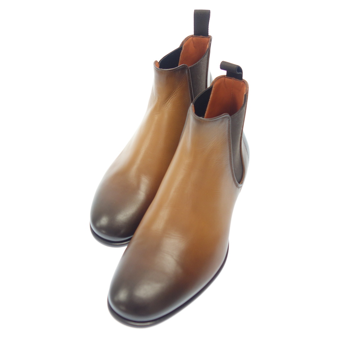 126.SANTONI サイドゴアブーツ パティーヌ ブラウン UK6 | ochge.org