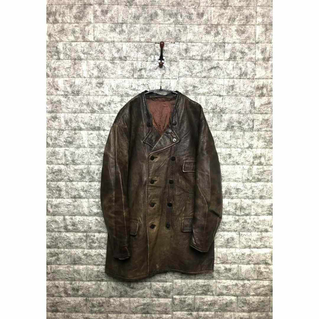 1940s Sweadish Vintage ダブルプレスト レザー ゴートスキ