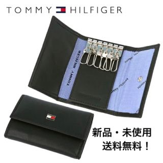 トミーヒルフィガー(TOMMY HILFIGER)のトミーヒルフィガー TOMMY HILFIGER キーケース レザー ブラック(キーケース)