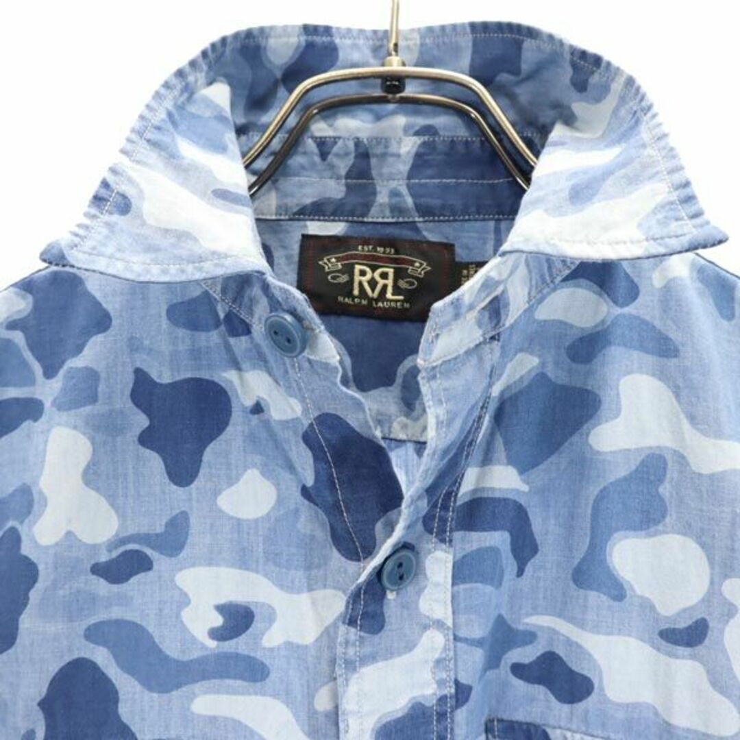 RRL - ダブルアールエル 総柄 半袖 シャツ XS ブルー系 RRL