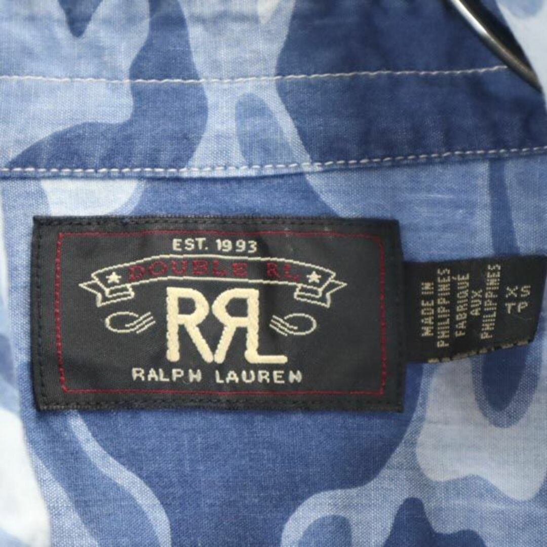 RRL - ダブルアールエル 総柄 半袖 シャツ XS ブルー系 RRL