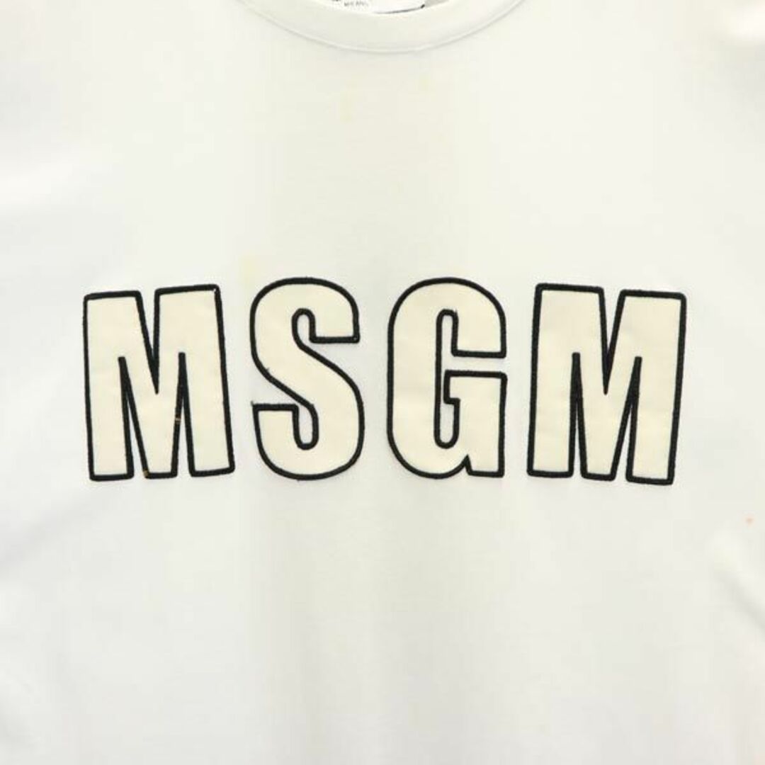 エムエスジーエム イタリア製 プリント 半袖 Tシャツ XS 白 MSGM ロゴ メンズ 【中古】 【230705】 メール便可