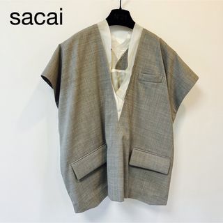 sacai suiting vest ベスト　ジレ　2 | フリマアプリ ラクマ