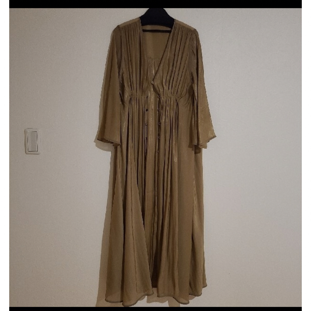 Ameri VINTAGE(アメリヴィンテージ)のMEDI GATHER NEGLIGEE DRESS レディースのワンピース(ロングワンピース/マキシワンピース)の商品写真