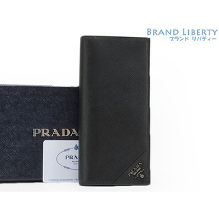 プラダ PRADA 二つ折り財布 ブラック サフィアーノ レザー