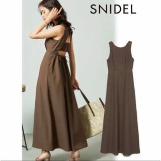 スナイデル(SNIDEL)のsnidel  バックオープンフレアワンピース(ロングワンピース/マキシワンピース)