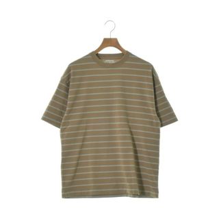 スティーブンアラン(steven alan)のsteven alan Tシャツ・カットソー M 茶x水色x白(ボーダー) 【古着】【中古】(Tシャツ/カットソー(半袖/袖なし))