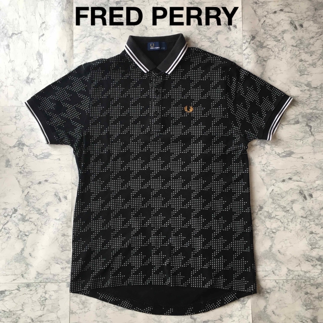 FRED PERRY - FRED PERRY フレッドペリー 金刺繍ロゴ 総柄 千鳥格子