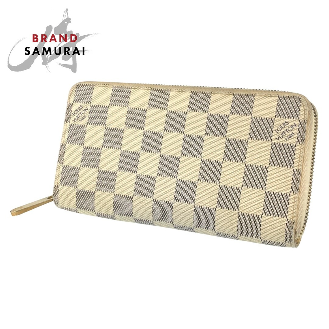 LOUIS VUITTON ルイヴィトン ダミエ アズール ジッピーウォレット ホワイト 白 グレー ゴールド金具 PVC /レザー N60019 長財布 ラウンドファスナー ラウンドジップ レディース 402912 【中古】 | フリマアプリ ラクマ