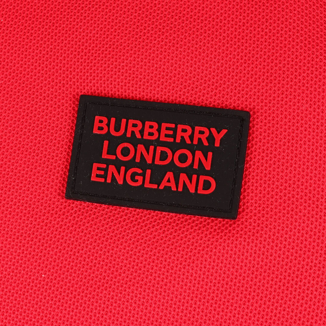 BURBERRY(バーバリー)のBURBERRY バーバリー ポロシャツ ラバー ロゴ 半袖 鹿の子 8025975 レッド 赤 トップス カジュアル ブランド【メンズ】【中古】 メンズのトップス(ポロシャツ)の商品写真