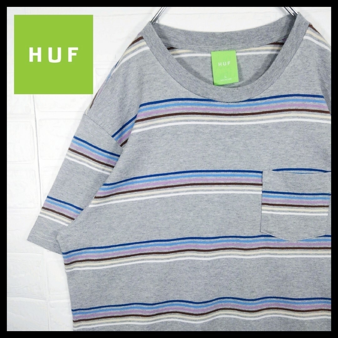 《HUF(ハフ)》ボーダー　ポケットTシャツ