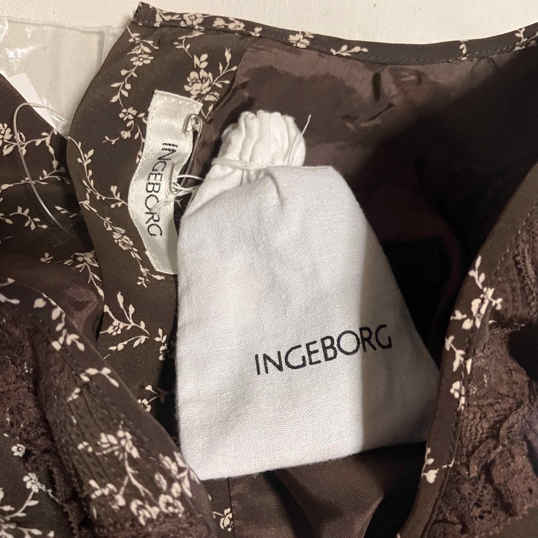 未着用★INGEBORG★ロングワンピース　花柄　フランス製レース　インゲボルグ