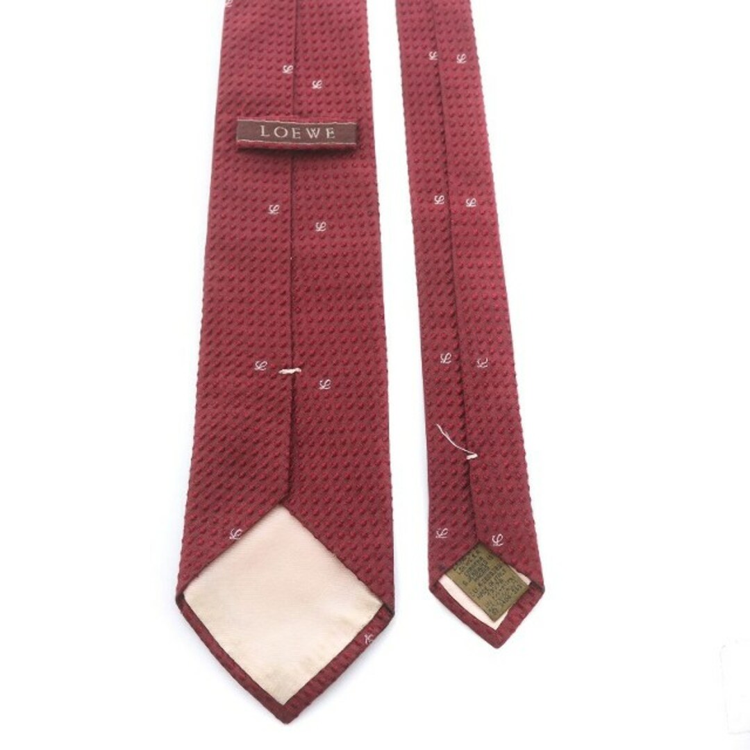 LOEWE(ロエベ)のロエベ LOEWE ネクタイ レギュラータイ ロゴ 絹 シルク 赤 レッド 白 メンズのファッション小物(ネクタイ)の商品写真
