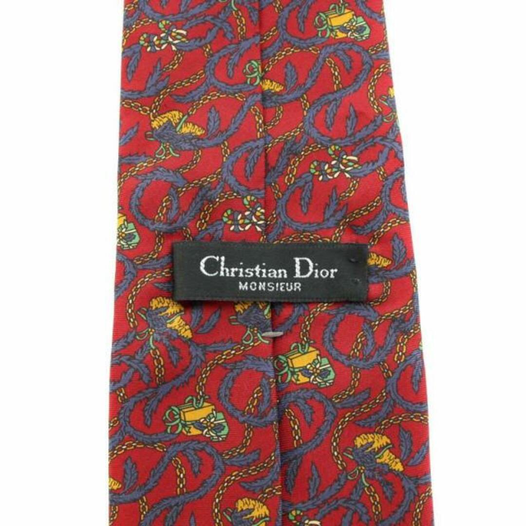 Christian Dior(クリスチャンディオール)のChristian Dior ネクタイ レギュラータイ 総柄 チェーン柄 絹 赤 メンズのファッション小物(ネクタイ)の商品写真