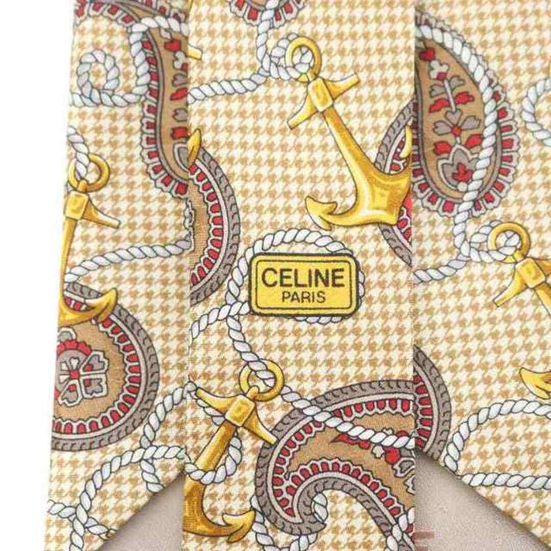 celine(セリーヌ)のCELINE ネクタイ レギュラータイ いかり ロープ ペイズリー柄 絹 茶 メンズのファッション小物(ネクタイ)の商品写真