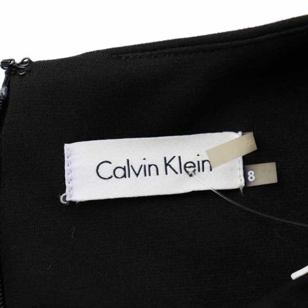 Calvin Klein(カルバンクライン)のカルバンクライン タイトワンピース ひざ丈 ノースリーブ 8 L 黒 レディースのワンピース(ひざ丈ワンピース)の商品写真