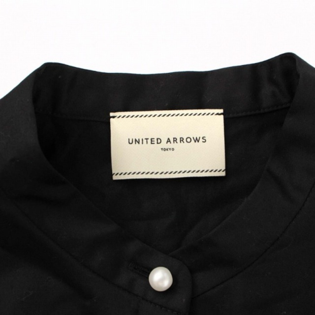 UNITED ARROWS(ユナイテッドアローズ)のUNITED ARROWS ブラウス シャツ 長袖 Cパール フリル 36 黒 レディースのトップス(シャツ/ブラウス(長袖/七分))の商品写真