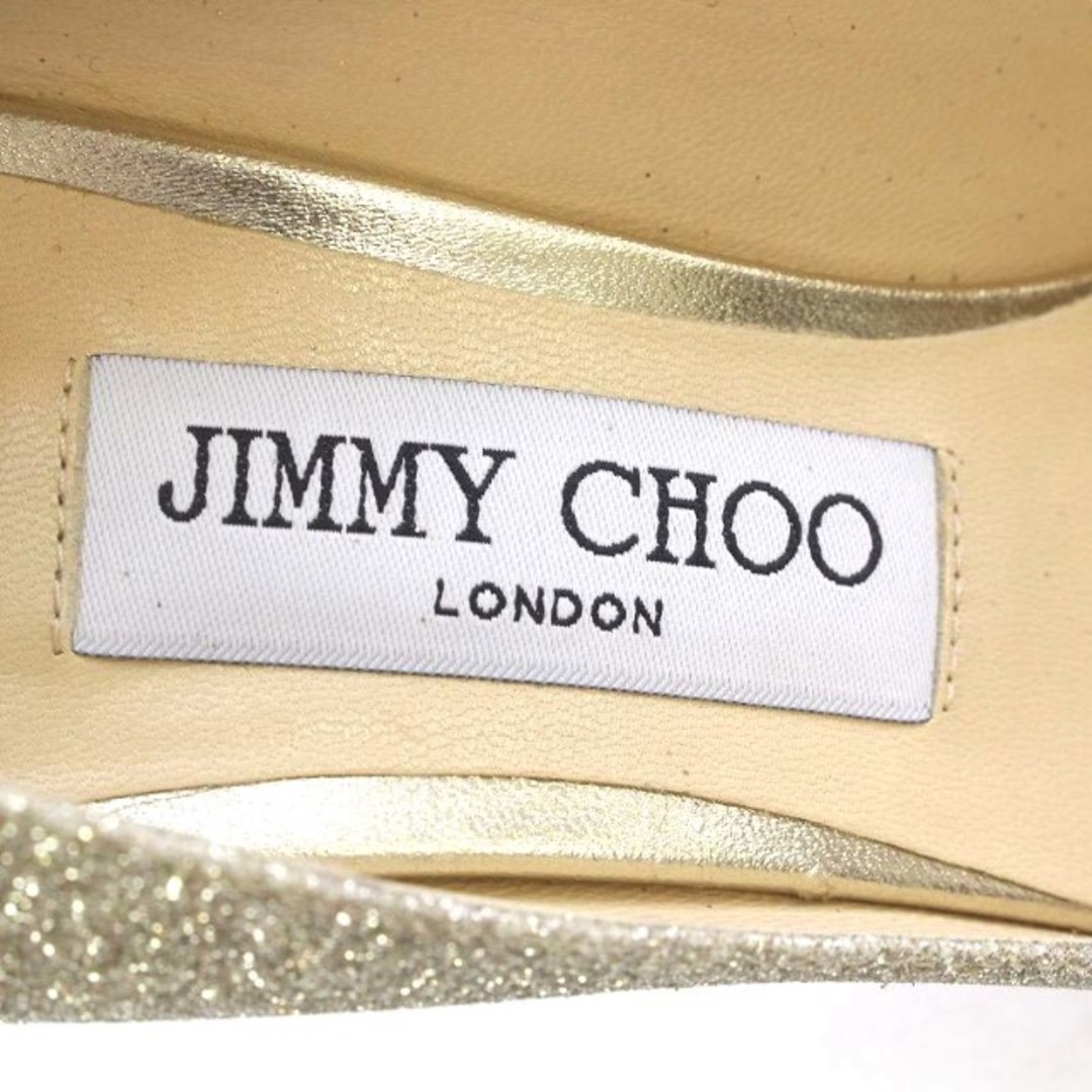 JIMMY CHOO(ジミーチュウ)のジミーチュウ パンプス ピンヒール ラウンドトゥ 36.5 ゴールド色 レディースの靴/シューズ(ハイヒール/パンプス)の商品写真