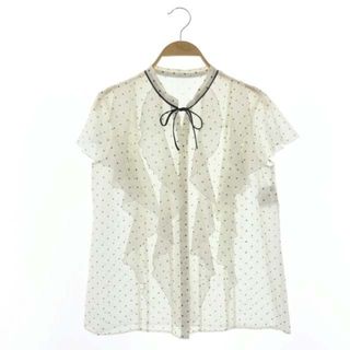 アナイ(ANAYI)のアナイ 22AW ドットスパンローンラッフルブラウス フレンチスリーブ シアー(シャツ/ブラウス(半袖/袖なし))