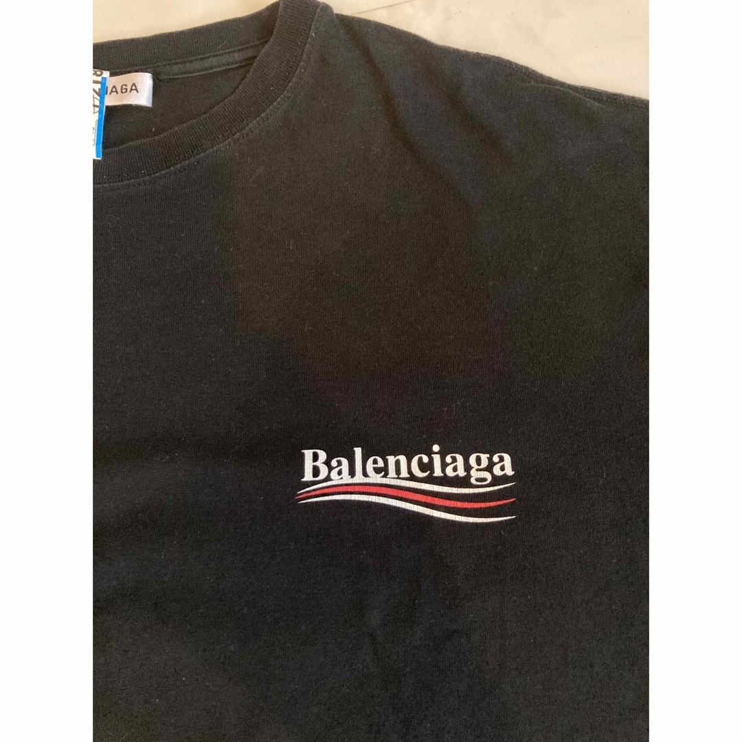 Balenciaga(バレンシアガ)のクリーニング済】バレンシアガ　BALENCIAGA 　ブラック　キャンペーンロゴ メンズのトップス(Tシャツ/カットソー(半袖/袖なし))の商品写真