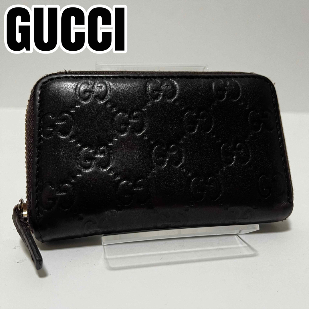 Gucci   GUCCI グッチ シマレザー コインケース カード 名刺 ラウンド