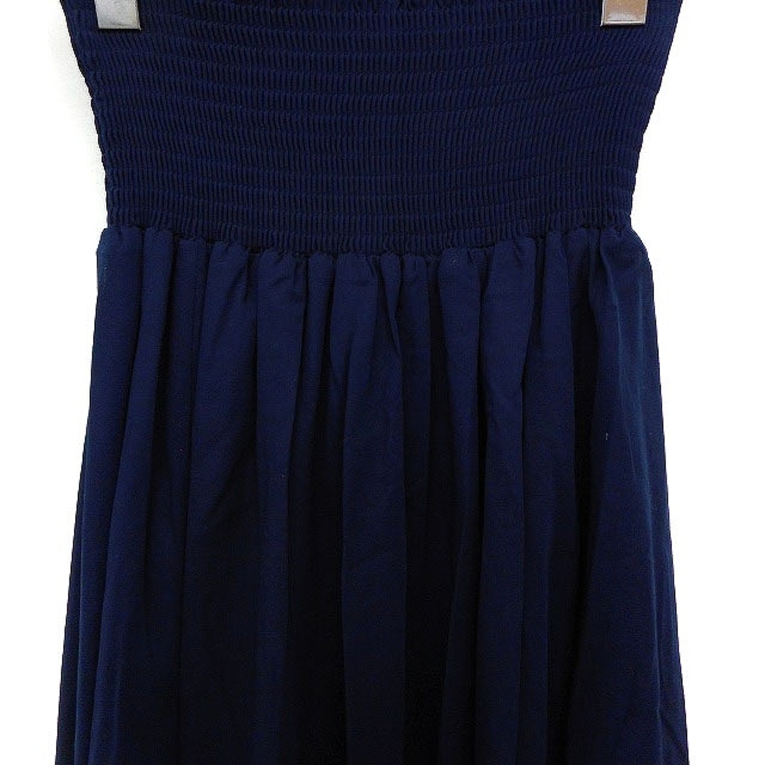 STRAWBERRY-FIELDS(ストロベリーフィールズ)のストロベリーフィールズ ウエスト シャーリング スカート フレア マキシ丈 紺 レディースのスカート(ロングスカート)の商品写真