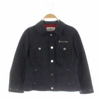 クレージュ(Courreges)のクレージュ 七分袖 ジャケット ステンカラー ブルゾン 40 黒(ブルゾン)