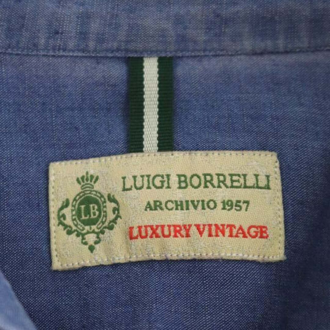 ルイジボレッリ LUIGI BORRELLI ホリゾンタルカラー リネン シャツ