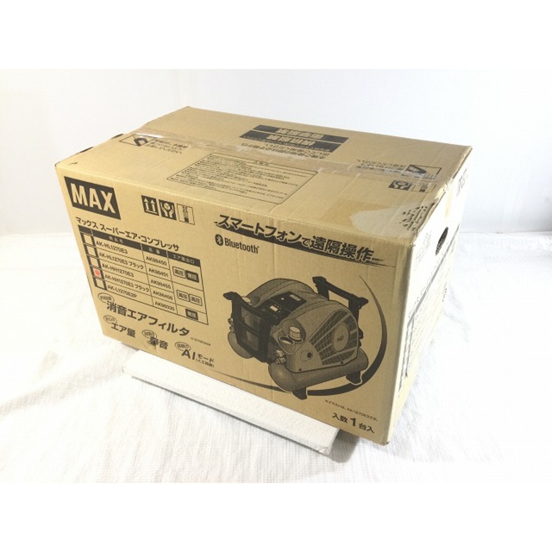 ☆未使用品☆MAX マックス 高圧 4口 エアーコンプレッサ AK-HH1270E3/AK-HH1270EⅢ 黒/ブラック Bluetooth付き エアツール 74499