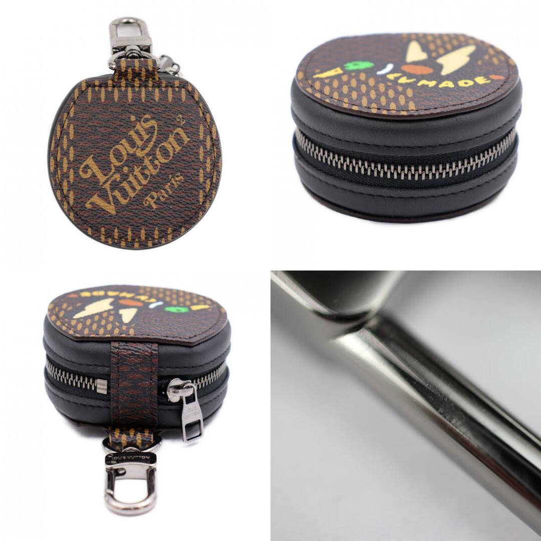 LOUIS VUITTON(ルイヴィトン)のLOUIS VUITTON ルイ ヴィトン ダミエジャイアント エテュイ イヤホン キーホルダー GI0494 PVC  カーフレザー エベヌ ブラウン系 マルチカラー シルバー金具 イヤフォンケース 小物入れ ビトン NIGOコラボ 【本物保証】 レディースのファッション小物(キーホルダー)の商品写真