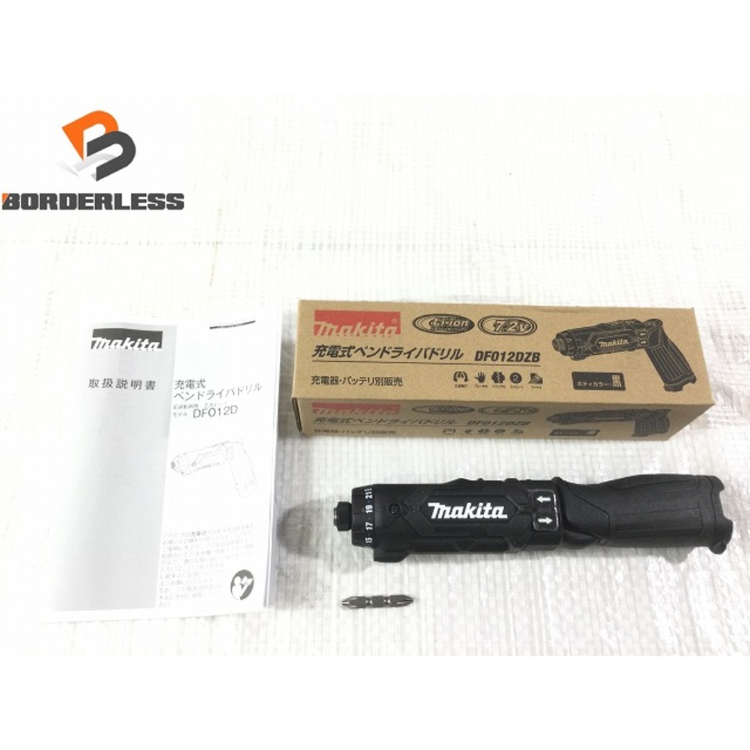 バイク☆未使用品☆ makita マキタ 7.2V 充電式ペンインパクトドライバドリル DF012DZB 黒/ブラック 本体のみ 73752