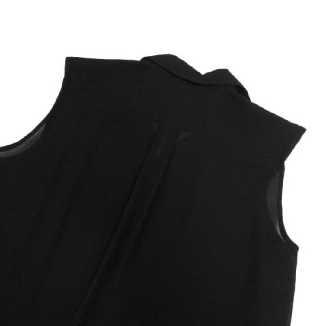 LE CIEL BLEU(ルシェルブルー)のルシェルブルー シャツ ノースリーブ シースルー シアー素材 黒 38 レディースのトップス(シャツ/ブラウス(半袖/袖なし))の商品写真