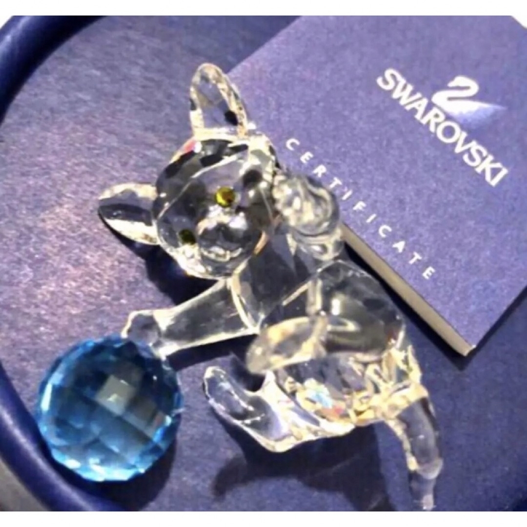 スワロフスキー SWAROVSKI クリスタル フィギュリン ネコ ねこ 鑑定済