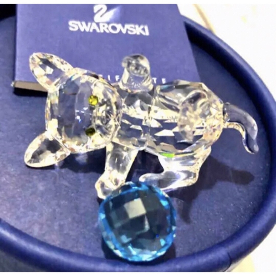 スワロフスキー SWAROVSKI クリスタル フィギュリン ネコ ねこ 鑑定済