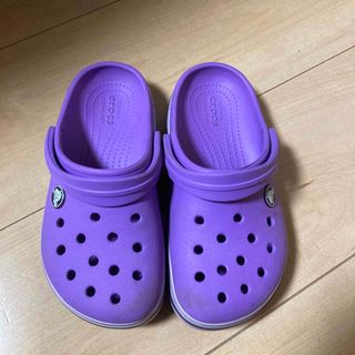 クロックス(crocs)のクロックス　18.5センチ　パープル(サンダル)